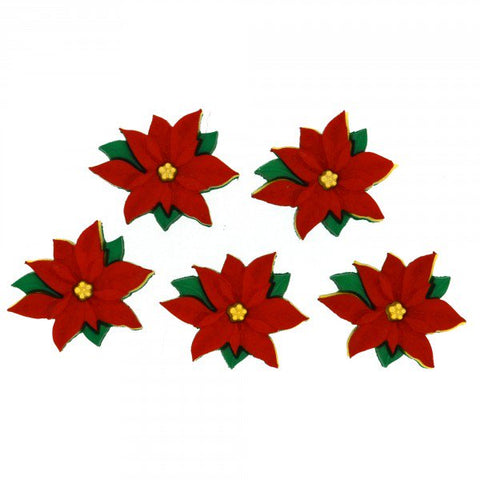 Red Poinsettias Embellishments