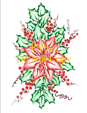 Poinsettia & Holly Pattern