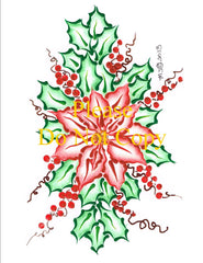 Poinsettia & Holly Pattern