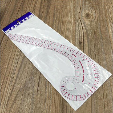 Long Comma Shaped Plastic Transparent French Curve Ruler