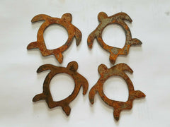 Sea Turtle Ocean Shapes 3" Rusty Metal Vintage Designs