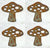 Mushroom Shapes 3" Rusty Metal Vintage Designs